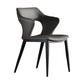 Contemporary Open back Arm Chair Leather Dining Chair with Black Legs Clearhalo ' kitchen&dining_furn' 'Dining Chairs' 'Dining Tables & Seating' 'dining_chair' 'furn' 'furn_dining_chair' 'Furniture' 'furniture_dining_chair' 'Kitchen & Dining Furniture' 'kitchen' 1200x1200_f8846fb2-3b2d-409f-ba96-ea747261bd11