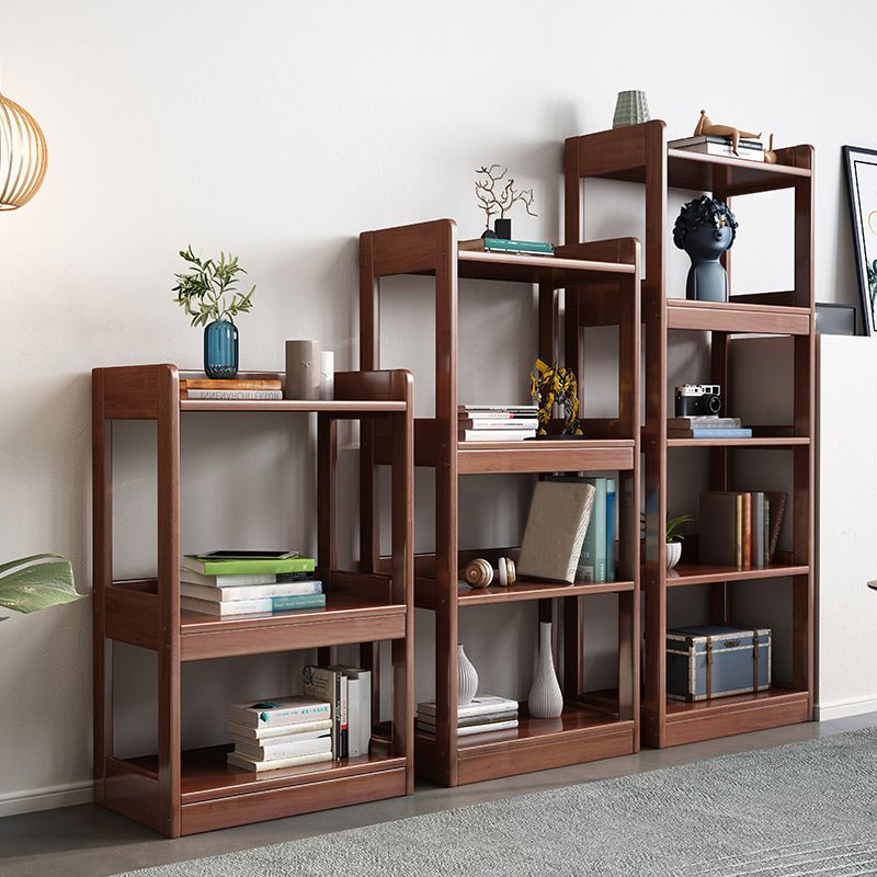 Contemporary Rubberwood Bookshelf Open Back Bookcase for Home Office Clearhalo 'Bookcases' 'furn' 'furn_bookcases' 'Furniture' 'Office Furniture' 1200x1200_f8847cb4-e27a-4091-8337-91f656c68fe7