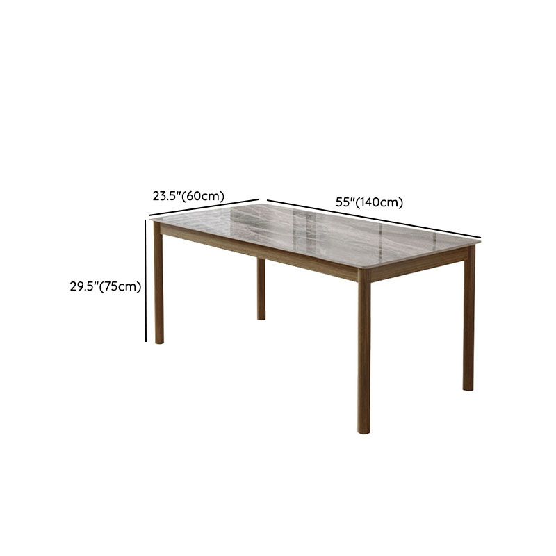 Bureau d'écriture de style industriel Bureau de tâche de forme rectangulaire en brun pour le bureau