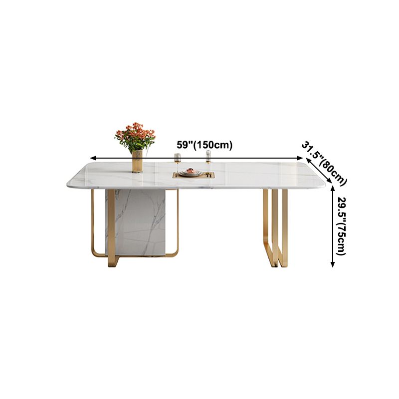 Luxury Sintered Stone Top Table Rectangle White Table with Metal Double Pedestal Clearhalo ' dining_table' 'Dining Tables & Seating' 'Dining Tables' 'furn' 'furn_dining_table' 'Furniture' 'furniture_dining_table' 'Kitchen & Dining Furniture' 'kitchen&dining_furn' 'kitchen' 'kitchen_dining_table' 1200x1200_f885f480-a284-4948-8bbd-ba960a599bbe