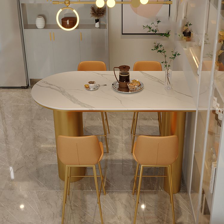 Modern Stone and Iron Counter Height Table Free Form Bar Table with 3 Legs Clearhalo 'Bar Furniture' 'Bar Tables' 'bar_tables' 'furn' 'furn_bar_tables' 'Furniture' 'Kitchen & Dining Furniture' 1200x1200_f8860ea5-17aa-4f71-a68b-154bc41e62b3