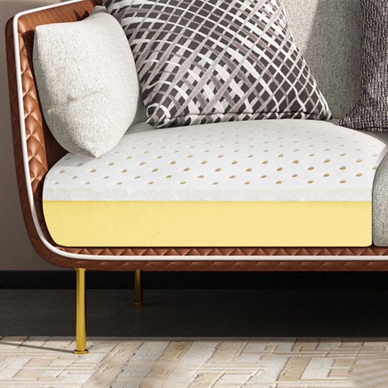 Gray Faux Leather Straight Arm Sofa Waterproof Pillow Back Sectional Clearhalo 'furn' 'furn_sectionals' 'Furniture' 'furniture_sectionals' 'Living Room Furniture' 'Sectionals' 1200x1200_f886de9e-bec6-4776-a046-4669bb1f6ee6