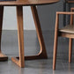 Mesa de comedor redonda moderna pino mesa de doble pedestal natural de madera sólida
