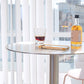 Industrial Metal Bar Dining Table Round Bistro Bar Table with Pedestal Clearhalo 'Bar Furniture' 'Bar Tables' 'bar_tables' 'furn' 'furn_bar_tables' 'Furniture' 'Kitchen & Dining Furniture' 1200x1200_f88b26ad-dff5-4e31-8bfc-f00281de12ed