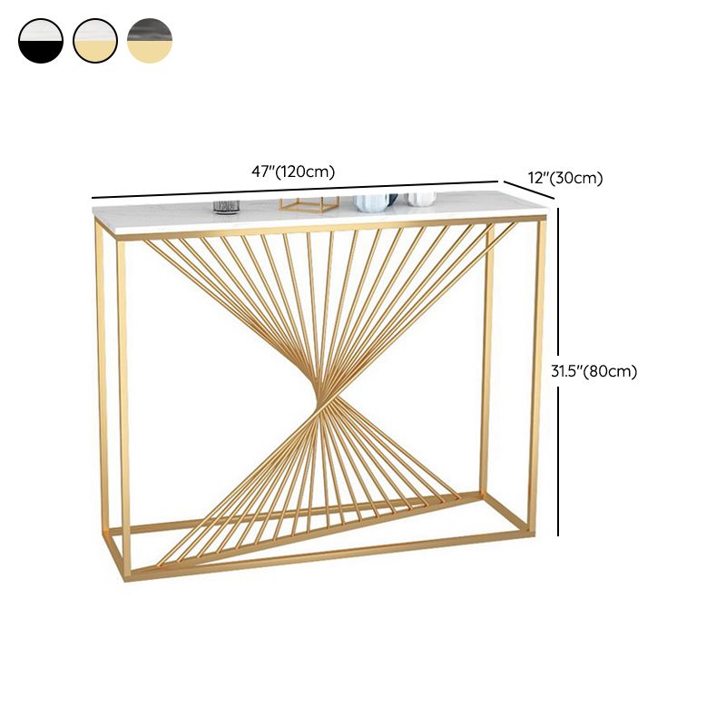 Marble Rectangle Accent Table 11.81" W 1-shelf Console Table for Hall