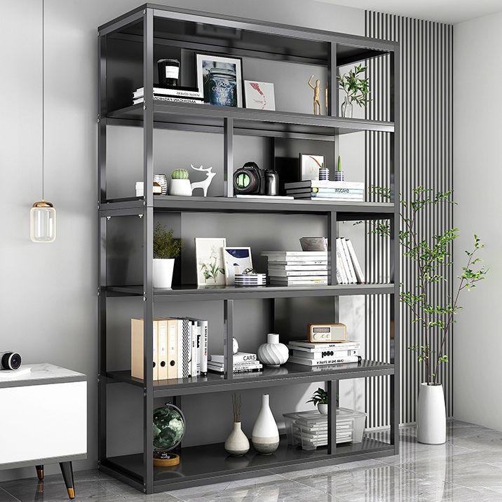 Vertical Metal Frame Etagere Bookshelf Manufactured Wood Shelf Bookcase for Living Room Clearhalo 'Bookcases' 'furn' 'furn_bookcases' 'Furniture' 'furniture_bookcases' 'Office Furniture' 1200x1200_f88c4b67-0d6a-44db-b6a4-1de640132ba3
