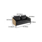 Standard Black Sofa Faux Leather Contemporary Sofa with Pillow for Living Room