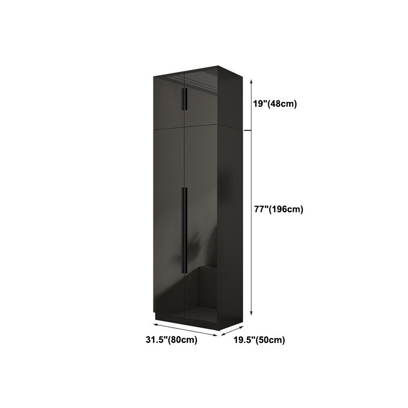 Moderne stijl garderobe zwarte kleur glazen garderobe kast voor slaapkamer