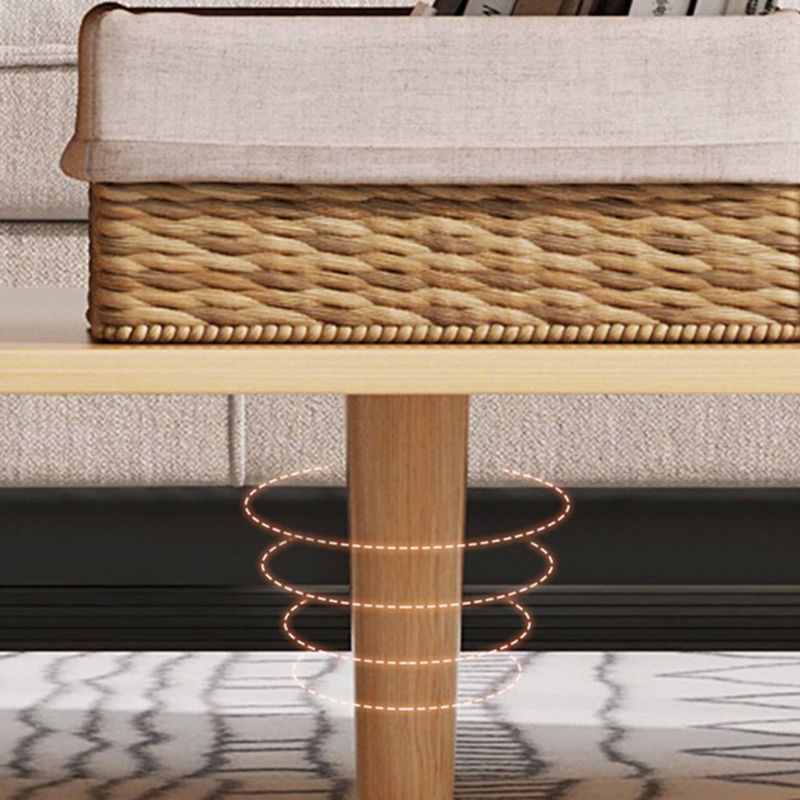 Rectangle Wooden Coffee Table 16.53"H 4 Legs Cocktail Table with Storage Clearhalo 'Coffee & Accent Tables' 'Coffee Tables' 'coffee_tables' 'furn' 'furn_coffee_tables' 'Furniture' 'Living Room Furniture' 1200x1200_f88d0f9e-a7b6-4079-81eb-8bc1abe4acfd