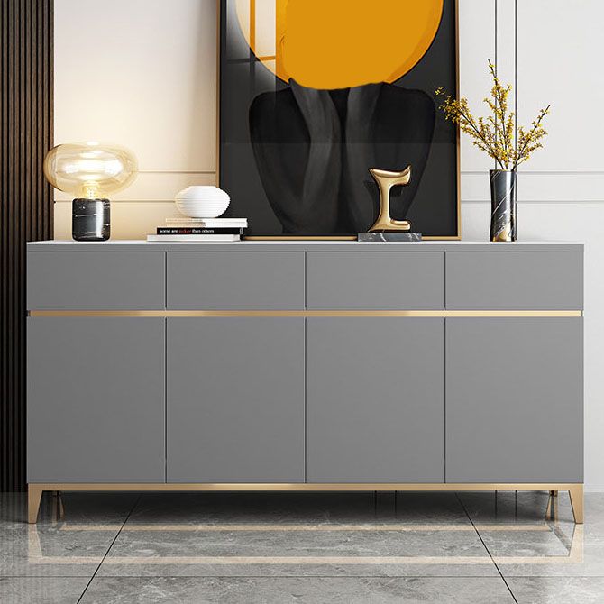 Support de buffet glam avec des tiroirs en bois et buffet en pierre