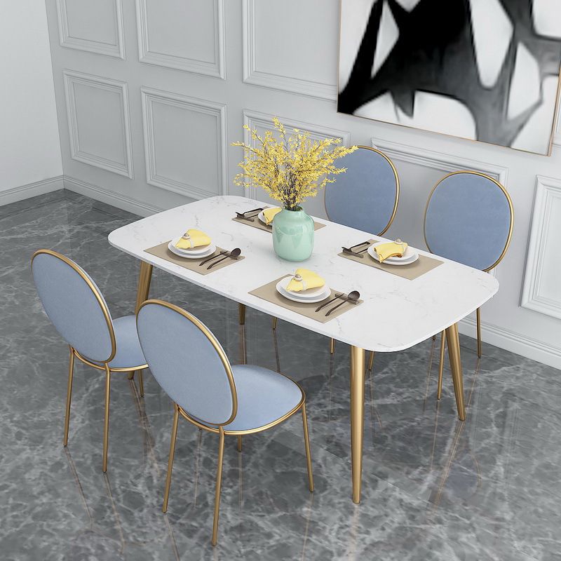 Modern Faux Marble Dining Table Metal Dining Table for Home Use Clearhalo 'Dining Tables & Seating' 'Dining Tables' 'dining_table' 'furn' 'furn_dining_table' 'Furniture' 'Kitchen & Dining Furniture' 1200x1200_f88f4771-860b-4c2b-a8bf-ef37094c2ddb