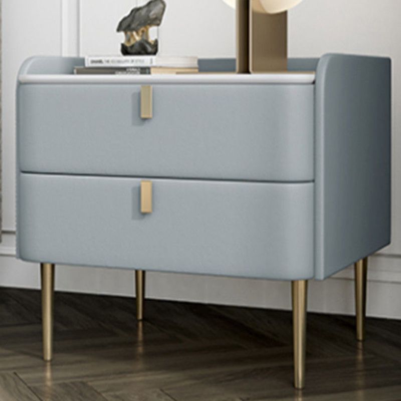 Les jambes de chevet de lit en pierre incluent la table de nuit avec 2 tiroirs