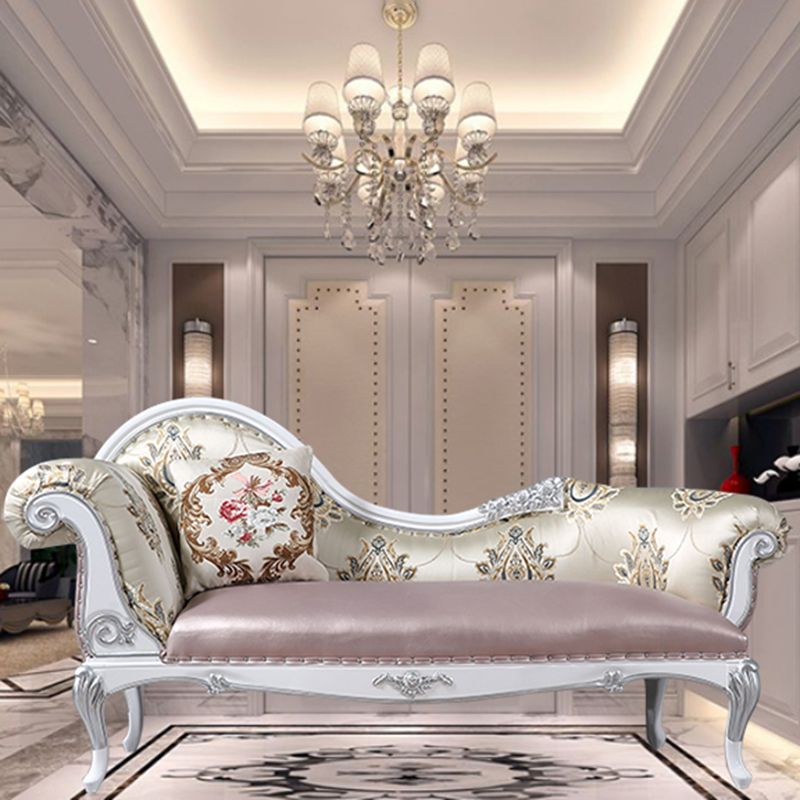 Chaise longue rembourrée Glam, chaise longue à accoudoirs roulés