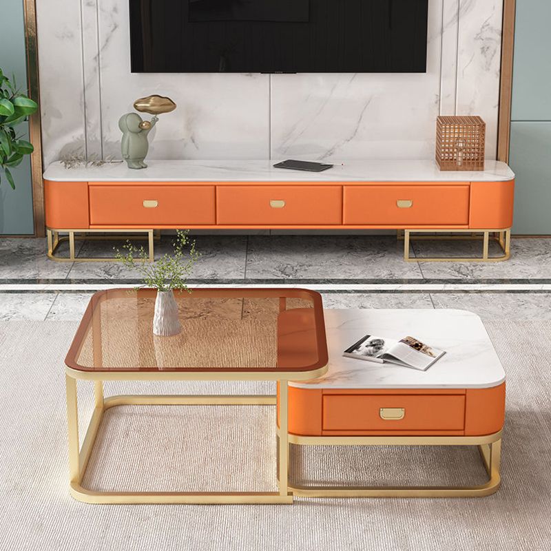 Glam TV Stand Console Stone Media Console TV Stand with Drawers Clearhalo 'furn' 'furn_tv_stands_entertainment_centers' 'Furniture' 'Living Room Furniture' 'TV Stands & Entertainment Centers' 'TV Stands & Media Storage Furniture' 'tv_stands_entertainment_centers' 1200x1200_f8936110-212c-4c28-8b5c-aa6a16cf910b