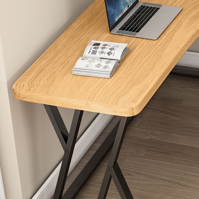 Modern Wooden Office Desk L-Shaped Home Desk with Metal Base Clearhalo 'Furniture' 'furniture_office_desk' 'Office Desks' 'Office Furniture' 'office_desk' 1200x1200_f89459b7-370c-4d14-99ce-76dc19f0fc20
