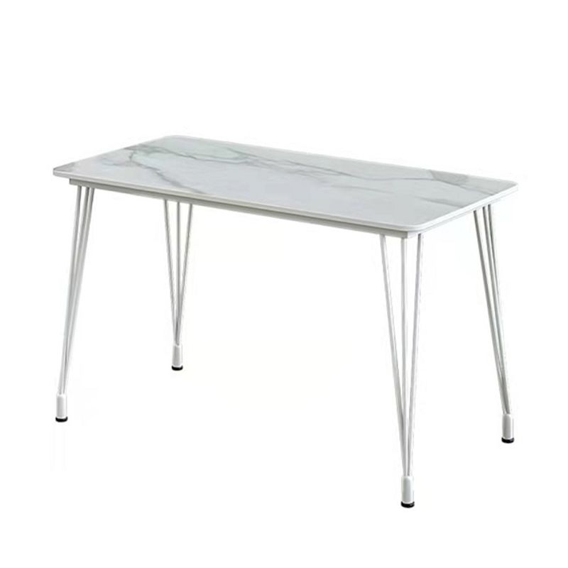 Mesa de comedor al aire libre con trípode Mesa de cena moderna con base metálica y tapa de piedra