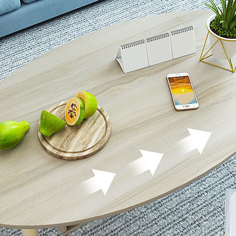 4 Legs Base Design Wood Color Solid Wood White/wood-based Panel Top Coffee Table Clearhalo 'Coffee & Accent Tables' 'Coffee Tables' 'coffee_tables' 'furn' 'furn_coffee_tables' 'Furniture' 'furniture_coffee_tables' 'Living Room Furniture' 1200x1200_f895dbff-a2b1-4095-a15b-6aadeedd49f4