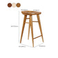 Tabouret de bar contemporain en bois massif avec siège profilé sans dossier et repose-pieds