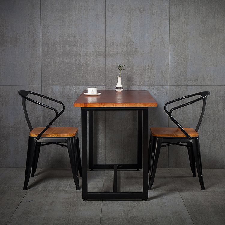 Set di dinette industriale fisso 1/3 pezzi mobili in legno massiccio marrone per casa