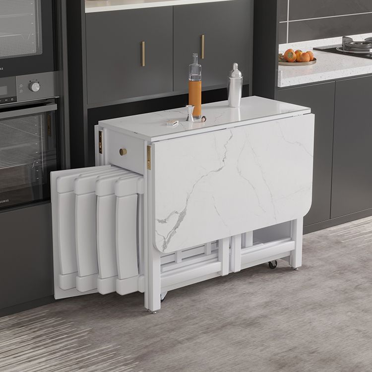 Table à manger rectangulaire en pierre, pliable, pour salle à manger