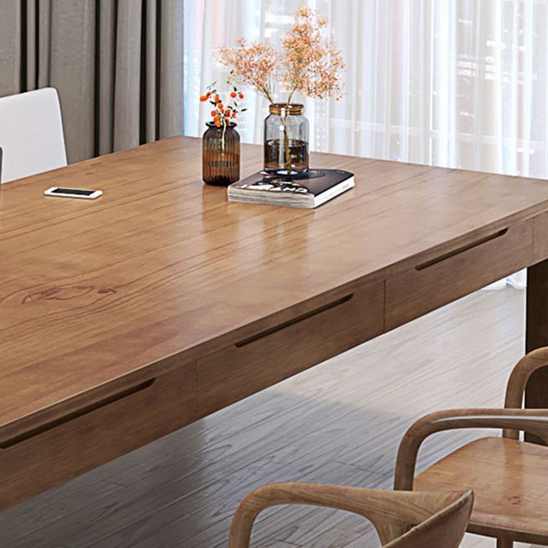 Moderner massiver Holzbüro -Schreibtisch Rechteck Task Schreibtisch mit 3/6 Schubladen für Zuhause