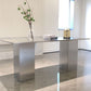 Stainless Steel Dining Table Rectangle Modern Dinner Table for Dining Room