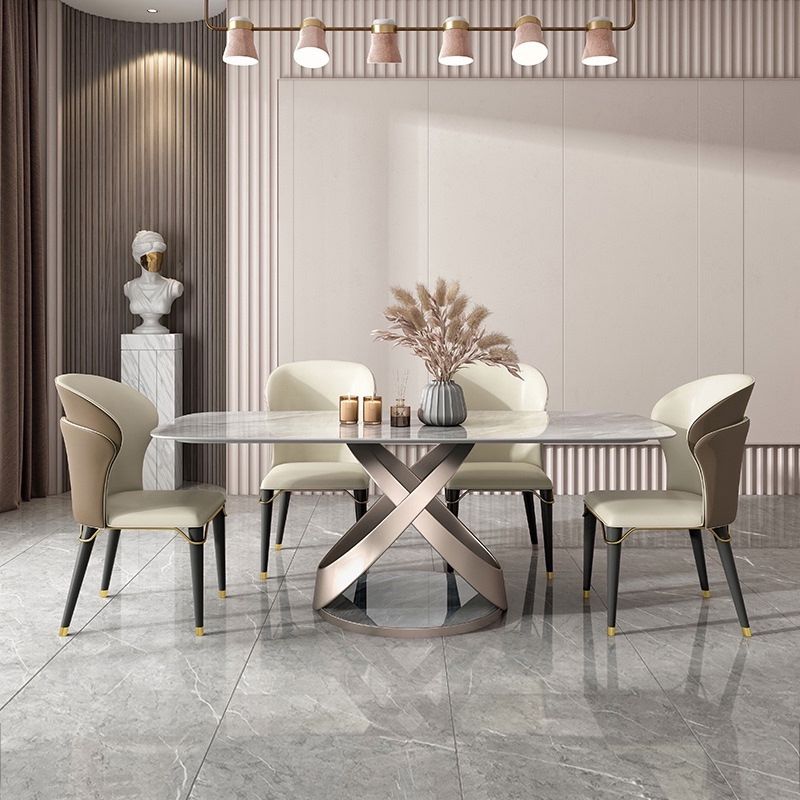 Contemporary 1/4/5/6 Pieces Dining Set Gray Sintered Stone Dining Room Set Clearhalo 'Dining Room Sets' 'Dining Tables & Seating' 'dining_room_set' 'furn' 'furn_dining_room_set' 'Furniture' 'furniture_dining_room_set' 'Kitchen & Dining Furniture' 'kitchen&dining_furn' 'kitchen' 1200x1200_f898bf1e-9768-4b9f-8234-29c7caa81fc9