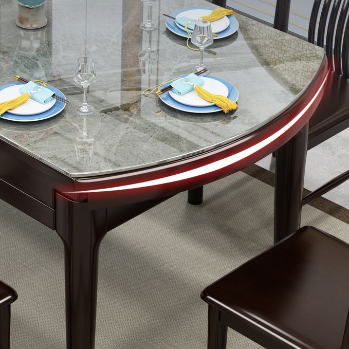 Glam Round Sintered Stone Table Extendable Standard Dining Table for Kitchen Clearhalo ' dining_table' 'Dining Tables & Seating' 'Dining Tables' 'furn' 'furn_dining_table' 'Furniture' 'furniture_dining_table' 'Kitchen & Dining Furniture' 'kitchen&dining_furn' 'kitchen' 'kitchen_dining_table' 1200x1200_f899e929-1b9e-451d-b823-35919dbedfb6