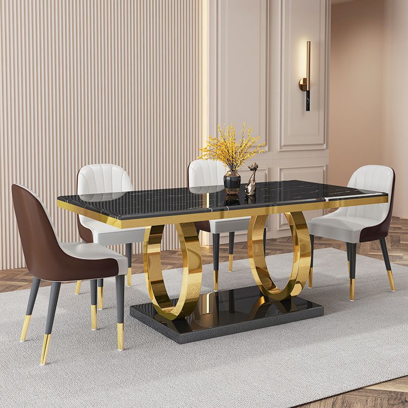 Luxury Marble Dining Table Rectangle Table with Metal Pedestal in Gold Clearhalo ' dining_table' 'Dining Tables & Seating' 'Dining Tables' 'furn' 'furn_dining_table' 'Furniture' 'furniture_dining_table' 'Kitchen & Dining Furniture' 'kitchen&dining_furn' 'kitchen' 'kitchen_dining_table' 1200x1200_f89a114b-496f-4cd7-aa02-ffc4f840cca0