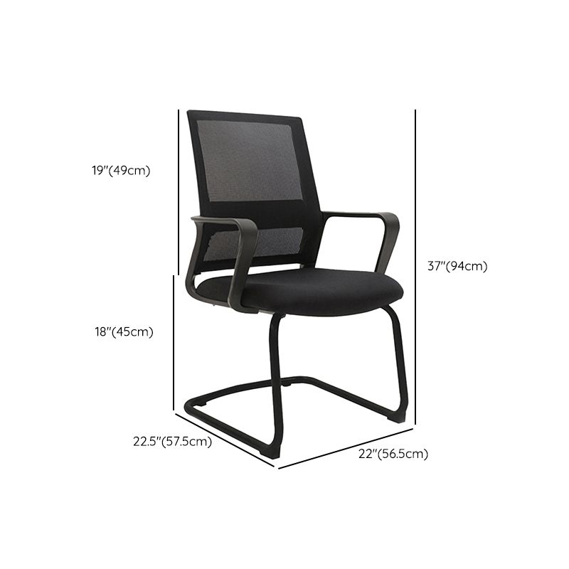 Modern Desk Chair Mesh Computer Chair Mid-Back Chair No Wheels Clearhalo 'furn' 'furn_office_chair' 'Furniture' 'Office Chairs' 'Office Furniture' 'office_chair' 1200x1200_f89a114f-7757-4c71-810b-2b519b32ab8e