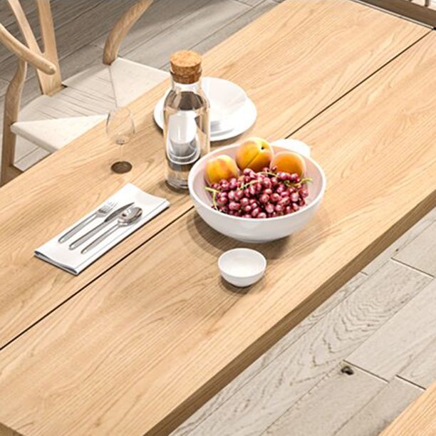 Modern 1/2/4 Pieces Beige Dinette Set Ash Wood Rectangle Dining Table Set Clearhalo 'Dining Room Sets' 'Dining Tables & Seating' 'dining_room_set' 'furn' 'furn_dining_room_set' 'Furniture' 'furniture_dining_room_set' 'Kitchen & Dining Furniture' 1200x1200_f89b0800-79d4-4e09-902d-acd6528ab07c