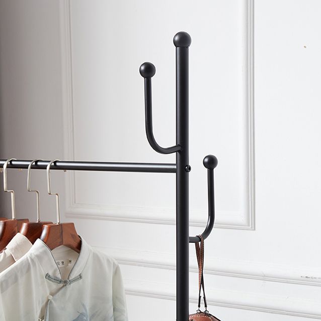 Popular Metal Coat Hanger Storage Basket Solid Color Coat Rack with Castors Clearhalo 'Entry & Mudroom Furniture' 'furn' 'furn_hall_tree_coat_racks' 'Furniture' 'Hall Trees & Coat Racks' 'hall_tree_coat_racks' 1200x1200_f89e2388-7061-40ac-b19b-6e703ca1f8eb