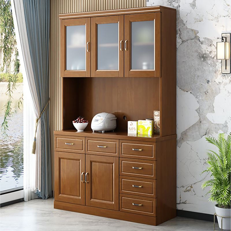 Mid-Century Cabinet 6 - Drawer 3 Shelves Solid Wood Bar Pulls Accent Cabinet