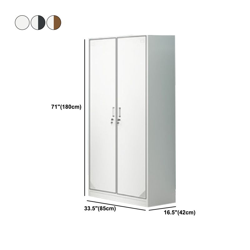 Contemporary Steel Storage Cabinet Hinged Wardrobe Armoire for Home Clearhalo 'Armoires & Wardrobes' 'armoires_wardrobes' 'Bedroom Furniture' 'furn' 'furn_armoires_wardrobes' 'Furniture' 1200x1200_f8a0442c-947a-4870-ae6d-924d4b531081