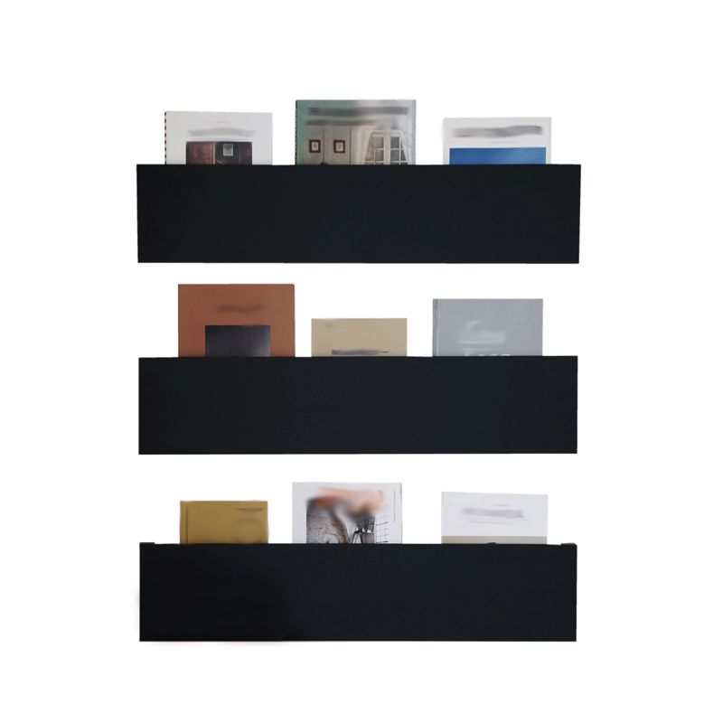 Libreria montata a parete moderna scaffale in metallo in metallo in nero