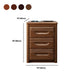 Moderno comodino in legno massiccio 3-Drawer da 26 pollici Halnut Night Tavolo in marrone