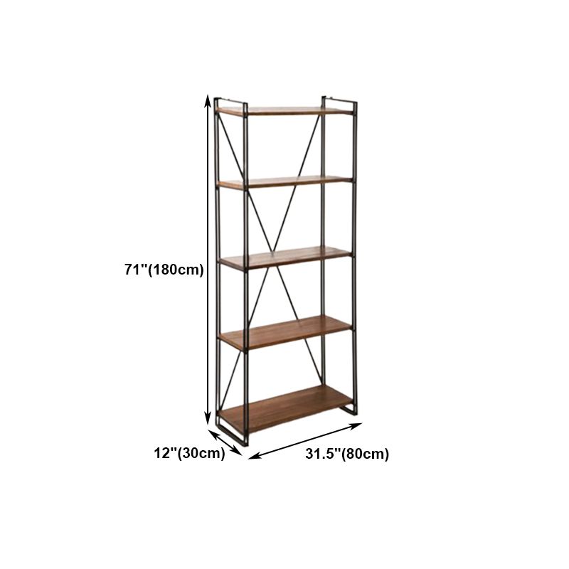 Home Office Etagere Bookshelf Modern Bookcase with Rectangle Shelves