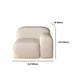 Modern Style Blocks Sofa White Wool Square Arm Seating - 25.6" H