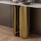16 Inch Wide Glam Console Table Oval Stone Accent Table for Hall