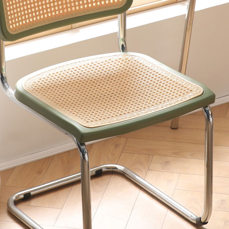 Contemporary Style Open Back Plastic Metal Base Dining Side Chair for Home Clearhalo 'Dining Chairs' 'Dining Tables & Seating' 'dining_chair' 'furn' 'furn_dining_chair' 'Furniture' 'Kitchen & Dining Furniture' 1200x1200_f8acd79d-5561-4c19-8441-8ece06a7c43a