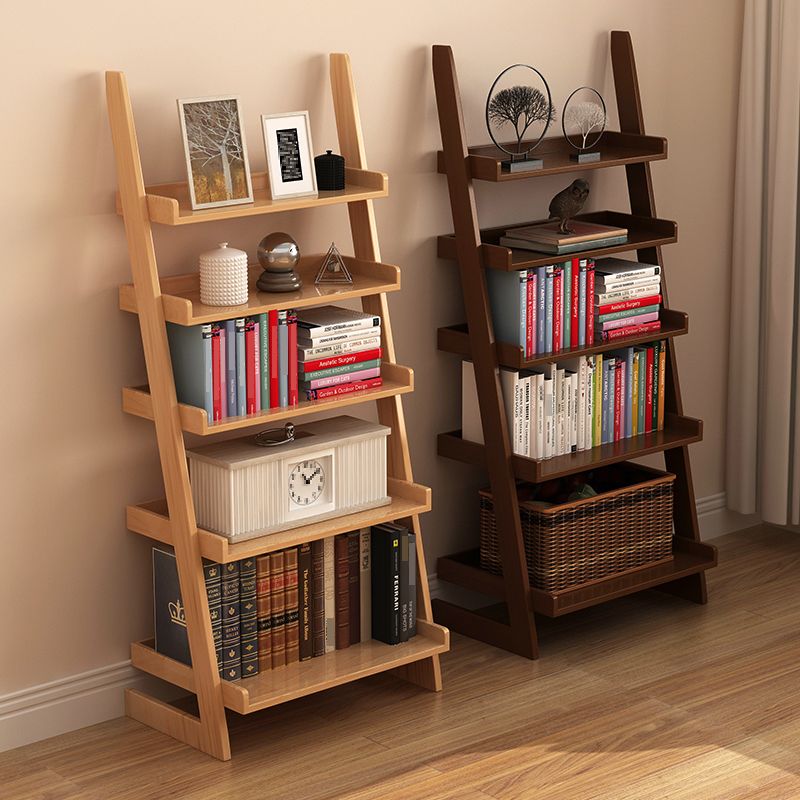 Contemporary Style Ladder Bookcase Wooden Vertical Open Back Book Shelf Clearhalo 'Bookcases' 'furn' 'furn_bookcases' 'Furniture' 'furniture_bookcases' 'Office Furniture' 1200x1200_f8acff5b-ce58-43e6-a45d-5215e3c73297