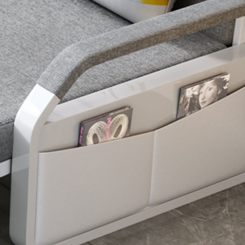 Divano da divano in lino grigio chiaro da 33,46 "con divano letto con ripostiglio