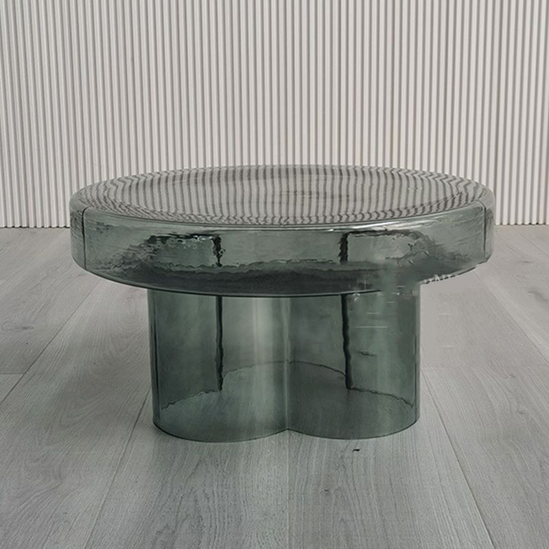 Contemporary Round Glass Coffee Table Pedestal Cocktail Table Clearhalo 'Coffee & Accent Tables' 'Coffee Tables' 'coffee_tables' 'furn' 'furn_coffee_tables' 'Furniture' 'Living Room Furniture' 1200x1200_f8ae8a97-9567-4084-8a42-b56c157231d0