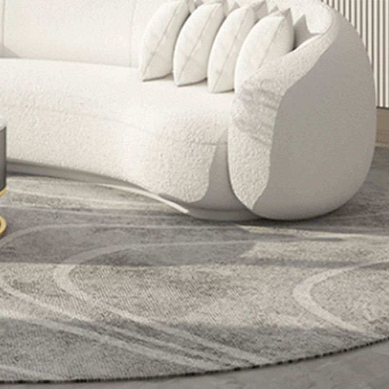 Contemporary Sloped Arm Sofa 25.6" H Curved Back Wool Sofa in White