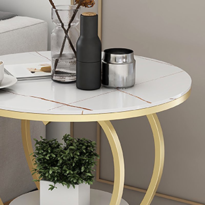 Modern 19.6"/23.6" Tall Round Slate Top Side Table Iron Abstract End Table Clearhalo 'Coffee & Accent Tables' 'End & Side Tables' 'end_side_tables' 'furn' 'furn_end_side_tables' 'Furniture' 'Living Room Furniture' 1200x1200_f8afedf3-77e7-43ac-946a-89198738c44c