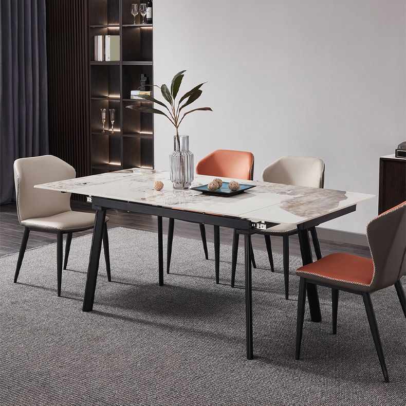 4-foot Stone Dining Site Table Modern Style Drop-Leaf Dining Table for Dining Room Clearhalo 'Dining Tables & Seating' 'Dining Tables' 'dining_table' 'furn' 'furn_dining_table' 'Furniture' 'furniture_dining_table' 'Kitchen & Dining Furniture' 'kitchen' 'kitchen_dining_table' 1200x1200_f8b07368-d968-4bc5-a0ca-42b95005e64e
