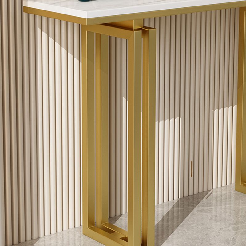 Tavolo da accento superiore moderno rettangolo con base di ferro per la tavola della console Hall