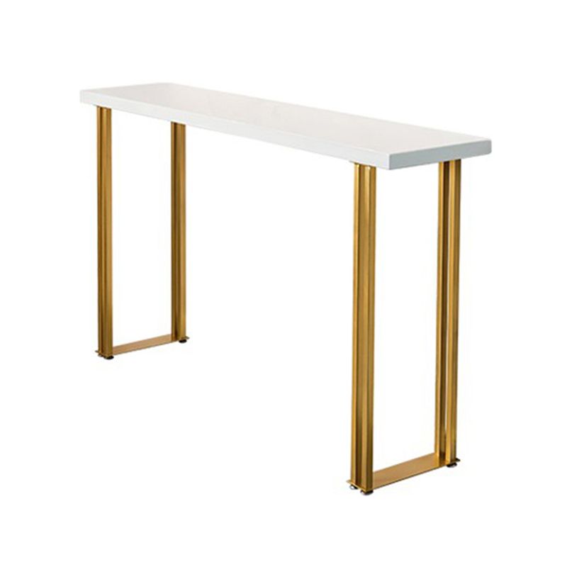 Dining Room Rectangle Wood Top Counter Table Gold Legs Glam Style Bar Table Clearhalo 'Bar Furniture' 'Bar Tables' 'bar_tables' 'furn' 'furn_bar_tables' 'Furniture' 'furniture_bar_tables' 'Kitchen & Dining Furniture' 'kitchen&dining_furn' 'kitchen' 1200x1200_f8b0bacd-425d-4ff7-9a46-6ef3560bc61c