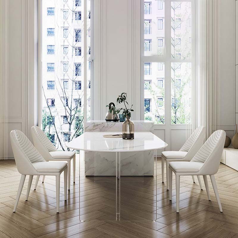 Moderne stijl gesinterde stenen tafel Eettafel Plastic tafel voor thuisgebruik