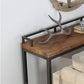 Modern 41.3"H Bar Table Black Iron Solid Wood Pub Table for Living Room Clearhalo 'Bar Furniture' 'Bar Tables' 'bar_tables' 'furn' 'furn_bar_tables' 'Furniture' 'Kitchen & Dining Furniture' 1200x1200_f8b3611e-19fe-45d2-b79c-0e223af587c0